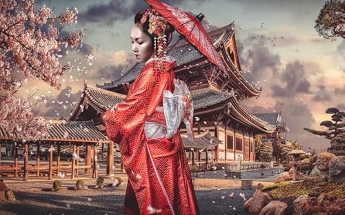 Japanisch Geishas Umbrellas Plakats - 1000 Teile Kunst Puzzle - Personalisiertes Herausforderungs Spielzeug Für Erwachsene - Personalisiertes Herausforderungs Spielzeug Für Erwachsene Ja358Zp von Schwagebo