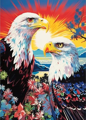 Jigsaws 1000 Stück - Animal Eagless Art Posters - Colorful - Adult Family Puzzle Challenge Toy - Elderly Memory Game - Wand Dekoration Xs481Zp von Schwagebo