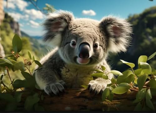 Koalass Animal Color Bilder - Puzzle 1000 Teile - Für Wand Kunst Dekoration - Spiele Zur Stressreduzierung Für Die Ganze Familie - Spaß-Herausfürderungs Spielzeug Für Erwachsene Kw543Zw von Schwagebo