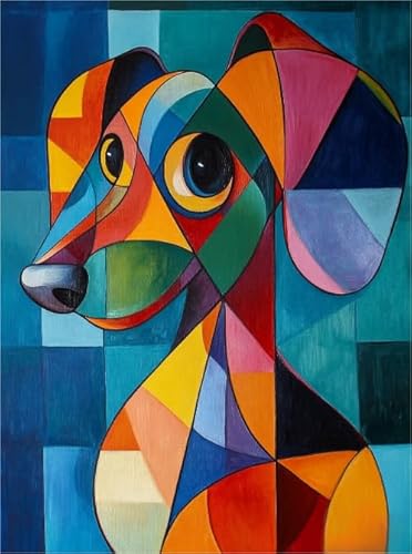 Personalisiertes Puzzle Spielzeug Für Erwachsene， Puzzle 1000 Teile ，Dachshunds Dog Abstrakte Kunst Oil Paintings ，Spaß-Herausfürderungs Spielzeug Für Erwachsene Kw114Zw von Schwagebo