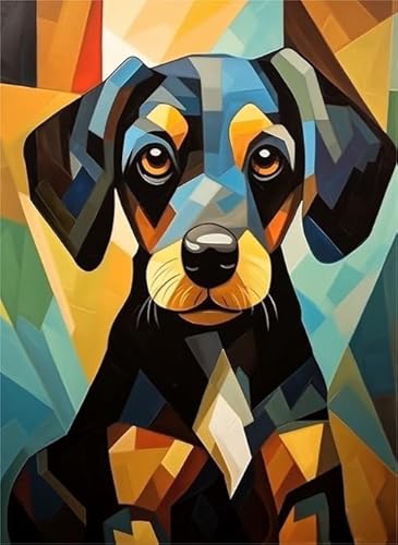 Personalisiertes Puzzle Spielzeug Für Erwachsene， Puzzle 1000 Teile ，Dachshunds Dog Abstrakte Kunst Oil Paintings ，Spaß-Herausfürderungs Spielzeug Für Erwachsene Kw117Zw von Schwagebo