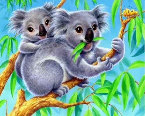Puzzle 1000 Stück - Animal Koalass Painting - Colorful Puzzle - Familie Spaß Herausforderung Spielzeug - Adult Personalisierte Herausforderung Spielzeug - Px157Qz von Schwagebo