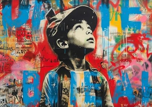 Puzzle 1000 Stück - Banksyss Street Kunst Graffiti - Buntes Irregulär Puzzle - Lustiges Personalisiertes Spielzeug - Lernspiel Für Erwachsene - Px166Qz von Schwagebo