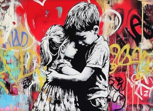 Puzzle 1000 Stück - Banksyss Street Kunst Graffiti - Buntes Irregulär Puzzle - Lustiges Personalisiertes Spielzeug - Lernspiel Für Erwachsene - Px168Qz von Schwagebo