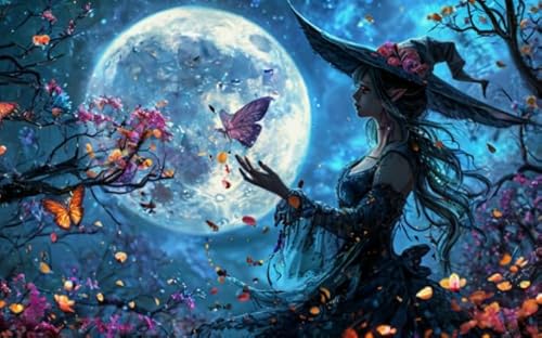 Puzzle 1000 Teile,Abstract Witchs Plakats,Irregulär Kunst Puzzle,Älteres Lustiges Spielzeug,Familien-Lernspiel Für Das Gedächtnis Ja477Zp von Schwagebo