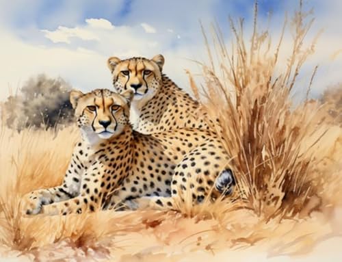 Puzzle 1000 Teile - Animal Leopards Africas - Wand Kunst Dekoration - Children's Personalisiertes Puzzle-Spielzeug Für Erwachsene - Familie Spaß Herausforderung Spielzeug Ja350Zp von Schwagebo