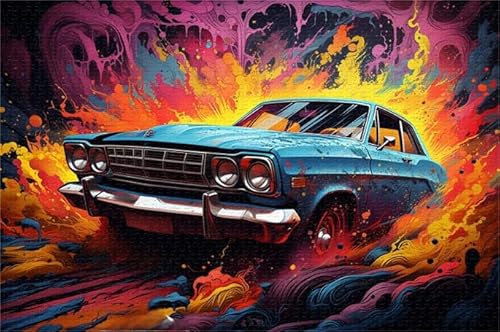 Puzzles 1000 Stück - Abstract Car Posters - Buntes Puzzle - Memory Challenge Games for Adults - Familie Stress Relief Spielzeug - Px680Qz von Schwagebo