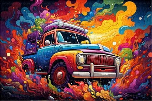 Puzzles 1000 Stück - Abstract Car Posters - Buntes Puzzle - Memory Challenge Games for Adults - Familie Stress Relief Spielzeug - Px681Qz von Schwagebo