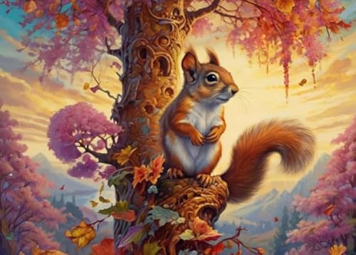 Puzzles 1000 Stück - Animal Squirrelss Picture - Abstrakte Kunst Puzzle - Lernspiele Für Erwachsene - Personalisierte Herausforderung Spielzeug - Px465Qz von Schwagebo