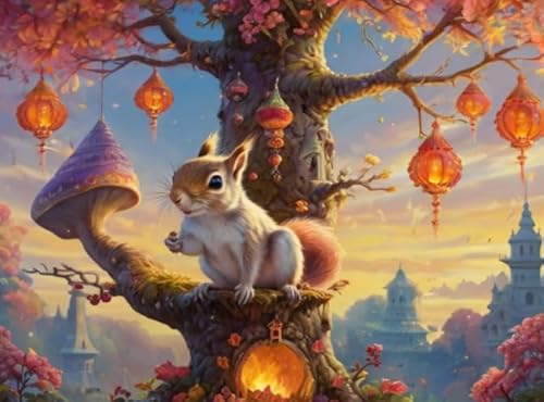 Puzzles 1000 Stück - Animal Squirrelss Picture - Abstrakte Kunst Puzzle - Lernspiele Für Erwachsene - Personalisierte Herausforderung Spielzeug - Px467Qz von Schwagebo