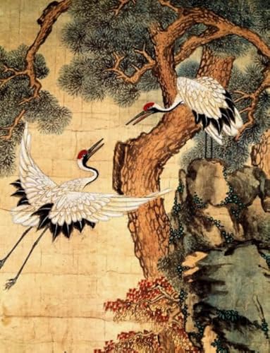 Puzzles 1000 Stück - Chinese Style Cranes Painting - Kunst Puzzle - Alzheimer-Spiele Für Erwachsene - Lernspielzeug Für Familien - Px240Qz von Schwagebo