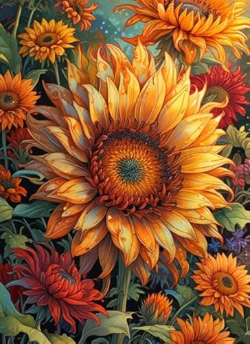 Puzzles 1000 Stück - Sunflowerss Posters - Buntes Puzzle - Memory Challenge Games for Adults - Familie Stress Relief Spielzeug - Px439Qz von Schwagebo