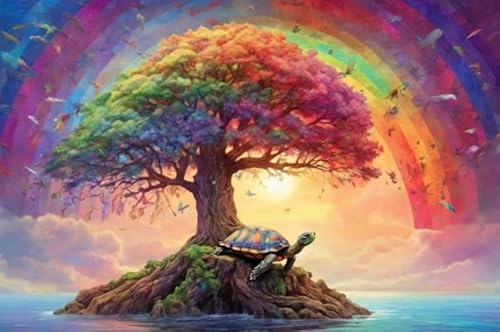 Puzzles 1000 Teile - Abstrakte Kunst Treess Plakats - Buntes Puzzle - Memory Challenge Spiele Für Erwachsene - Familie Stress Relief Spielzeug Ja227Zp von Schwagebo
