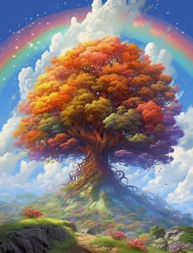 Puzzles 1000 Teile - Abstrakte Kunst Treess Plakats - Buntes Puzzle - Memory Challenge Spiele Für Erwachsene - Familie Stress Relief Spielzeug Ja228Zp von Schwagebo