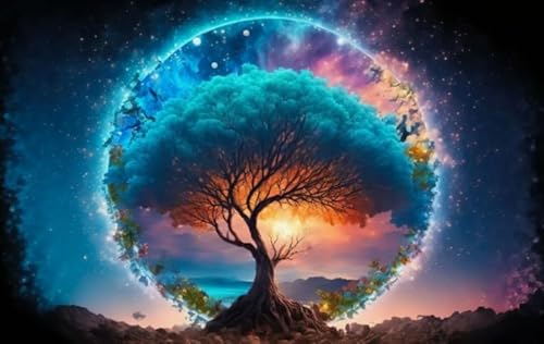 Puzzles 1000 Teile - Abstrakte Kunst Treess Plakats - Buntes Puzzle - Memory Challenge Spiele Für Erwachsene - Familie Stress Relief Spielzeug Ja229Zp von Schwagebo