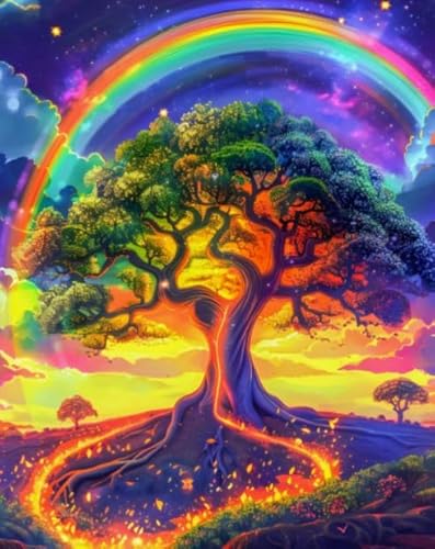 Puzzles 1000 Teile - Abstrakte Kunst Treess Plakats - Buntes Puzzle - Memory Challenge Spiele Für Erwachsene - Familie Stress Relief Spielzeug Ja230Zp von Schwagebo