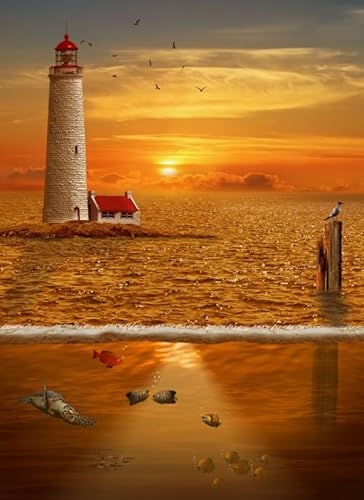 Puzzles 1000 Teile - Lighthouses Seaside Scenery Plakats - Abstrakte Kunst-Puzzle - Lernspiele Für Erwachsene - Personalisierte Herausforderung Spielzeug Ja156Zp von Schwagebo