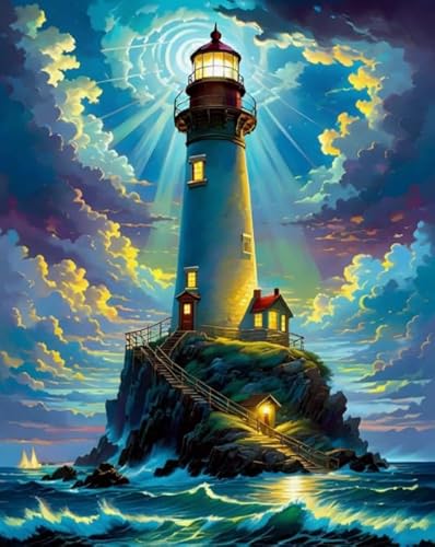 Puzzles 1000 Teile - Lighthouses Seaside Scenery Plakats - Abstrakte Kunst-Puzzle - Lernspiele Für Erwachsene - Personalisierte Herausforderung Spielzeug Ja158Zp von Schwagebo