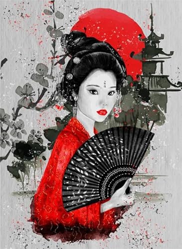 Puzzles 1000 Teile - Vintage Geishas Japanisch Kunst Painting - Red Puzzle - Gedächtnis Spiele Für Ältere Menschen - Lernspielzeug Für Familien Ja129Zp von Schwagebo