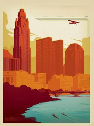 Retro City Travel Kunst Plakat - 1000 Teile - Buntes Puzzle - Irregulärity Kunst Puzzle - Personalisiertes Spielzeug Für Kinder - Educational Games Yp184Zk von Schwagebo