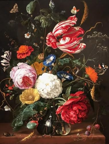 Retro Flowers Malerei - 1000 Teile - Puzzle - Memory-Spiele Für Erwachsene Und Familien - Schreibwaren Für Ältere Menschen Kunst Plakate Yp62Zk von Schwagebo