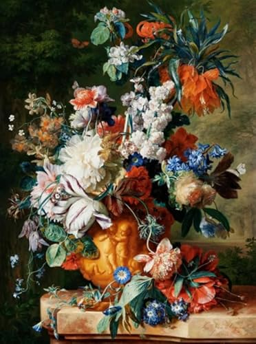 Retro Flowers Malerei - 1000 Teile - Puzzle - Memory-Spiele Für Erwachsene Und Familien - Schreibwaren Für Ältere Menschen Kunst Plakate Yp64Zk von Schwagebo