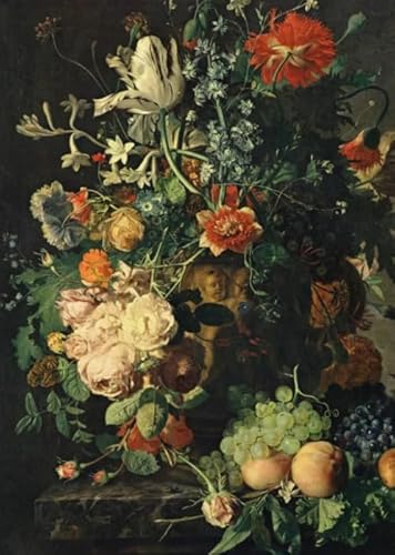 Retro Flowers Malerei - 1000 Teile - Puzzle - Memory-Spiele Für Erwachsene Und Familien - Schreibwaren Für Ältere Menschen Kunst Plakate Yp65Zk von Schwagebo
