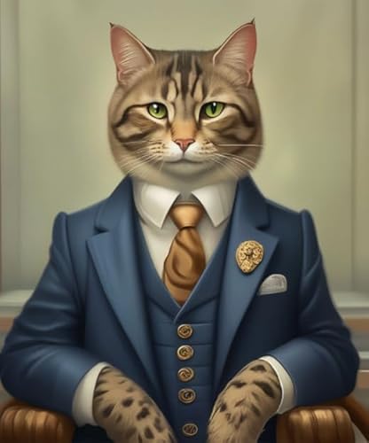 Retro Picture Cat In Suit Animal Print Hanging Cute Funny Retro Pet Poster ，1000 Teile Puzzle ，Spiele Zur Stressreduzierung Für Die Ganze Familie ，Wand Kunst Dekoration Kw194Zw von Schwagebo
