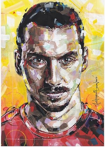 Schwagebo 1000 Pieces Holzpuzzle Fußball Star Ibrahimovic Poster für Familie Stressabbau Lernspielzeug GS158LA von Schwagebo