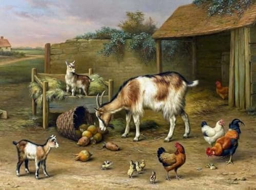 Schwagebo 1500 Stück - Poster - Difficult Puzzle - Gifts - Farm Animals Oil Painting - Elderly Gedächtnis-Erkennungs Spiels - Lernspielzeug Für Kinder - Jk198Zp von Schwagebo