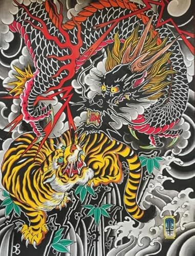 Schwagebo 1500 Stück - Poster - Difficult Puzzle - Gifts - Toradora Tattoos Art Painting - Gedächtnis-Erkennungs Spiels - Spiel Zum Stressabbau Für Erwachsene Bild - Jk144Zp von Schwagebo