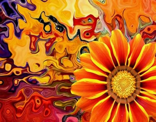 Stressabbau-Spielzeug Für Erwachsene - Abstract Sunflowerss Painting - Art Puzzle - Memory-Spiels Für The Elderly - Home Decor - 1000 Stück Puzzle - Sk363Zp von Schwagebo