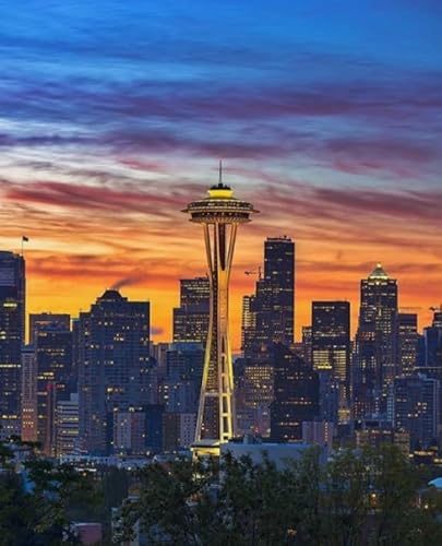 Unregelmäßiges Puzzles - Seattles City Scenery Landscapes Posters - Memory-Spiels Für Adults - Spielzeug Zum Stressabbau Für Die Ganze Familie Gifts - Puzzle 1000 Stück - Sk261Zp von Schwagebo