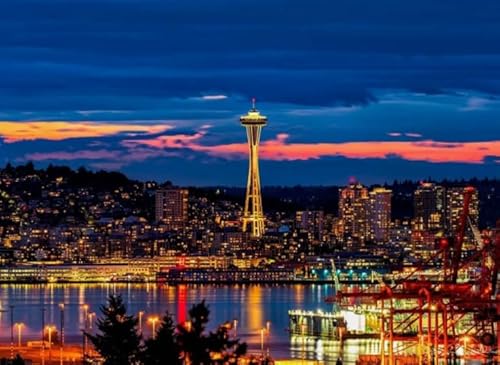 Unregelmäßiges Puzzles - Seattles City Scenery Landscapes Posters - Memory-Spiels Für Adults - Spielzeug Zum Stressabbau Für Die Ganze Familie Gifts - Puzzle 1000 Stück - Sk262Zp von Schwagebo
