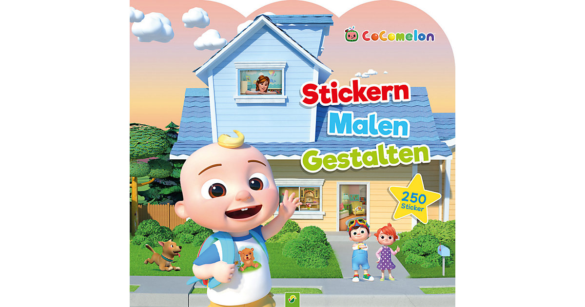 Buch - CoComelon - Stickern, Malen, Gestalten: Mit 250 Stickern. Für Kinder ab 3 Jahren von Schwager & Steinlein Verlag