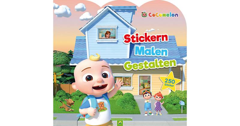 Buch - CoComelon - Stickern, Malen, Gestalten: Mit 250 Stickern. Für Kinder ab 3 Jahren von Schwager & Steinlein Verlag