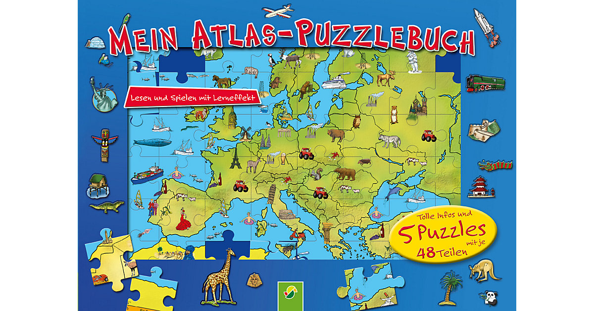 Buch - Mein Atlas-Puzzlebuch Kinder ab 6 Jahren  Kinder von Schwager & Steinlein Verlag