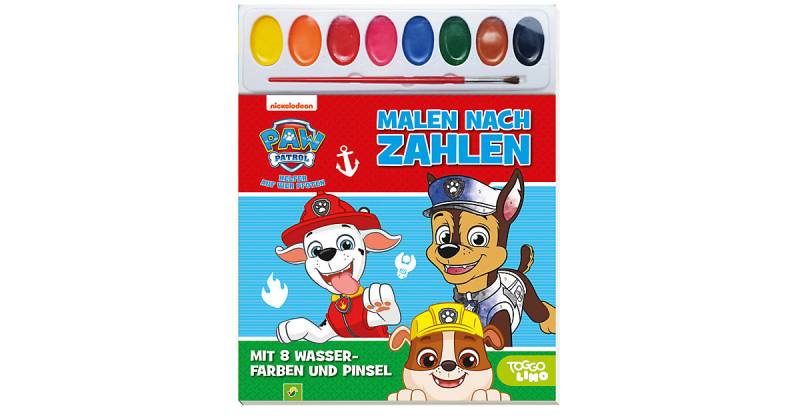 Buch - PAW Patrol Malen nach Zahlen - Mit 8 Wasserfarben und Pinsel von Schwager & Steinlein Verlag