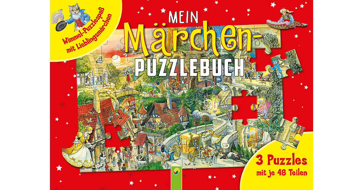 Mein Märchen-Puzzlebuch mit 3 Puzzles mit je 48 Teilen von Schwager & Steinlein Verlag