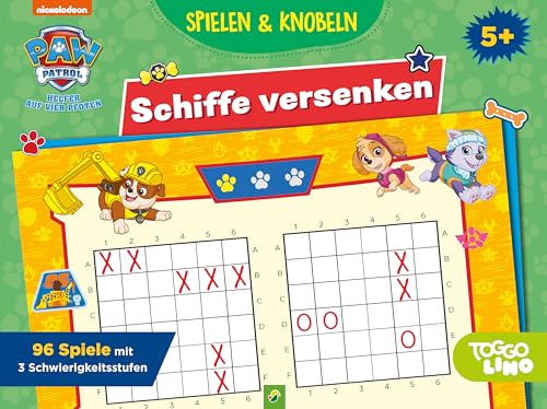 PAW Patrol Schiffe versenken | Spieleblock: Spieleblock perfekt geeignet für zu Hause und unterwegs als Familienspiel oder Geburtstagsgeschenk | für Kinder ab 5 Jahren, Yellow von Schwager & Steinlein Verlag GmbH