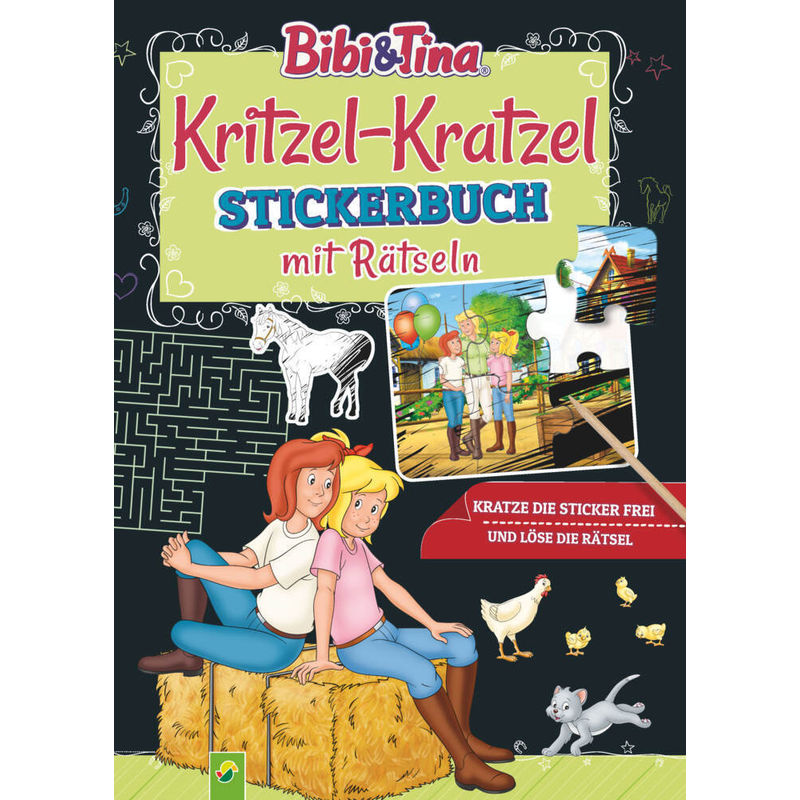 Bibi & Tina: Kritzel-Kratzel Stickerbuch mit Rätseln von Schwager & Steinlein