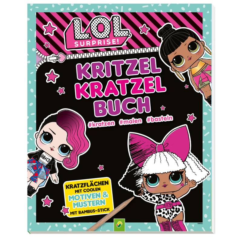 L.O.L. Surprise! Kritzel-Kratzel-Buch mit Bambus-Stick von Schwager & Steinlein