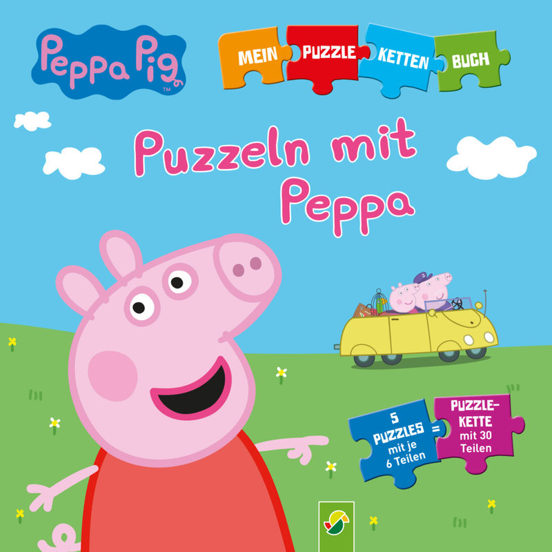 Peppa Pig - Puzzeln mit Peppa. Puzzle-Ketten-Buch mit 5 Puzzles mit je 6 Teilen von Schwager & Steinlein