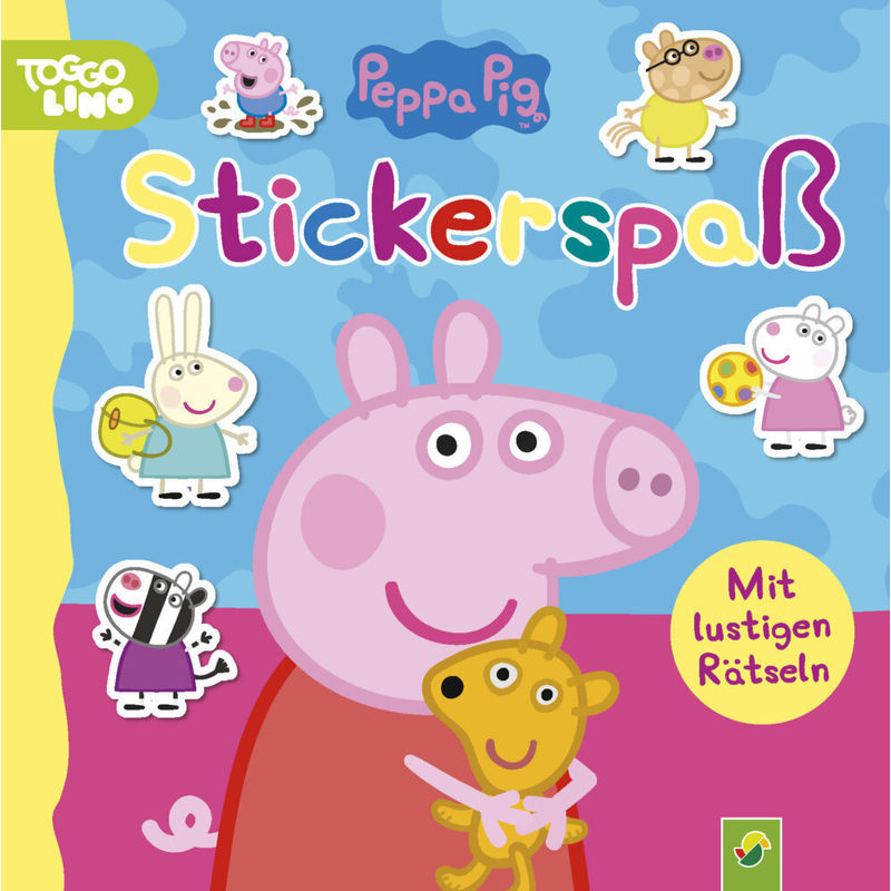 Peppa Pig Stickerspaß. Kunterbunte, kreative Seiten zum Stickern, Rätseln und Ausmalen von Schwager & Steinlein