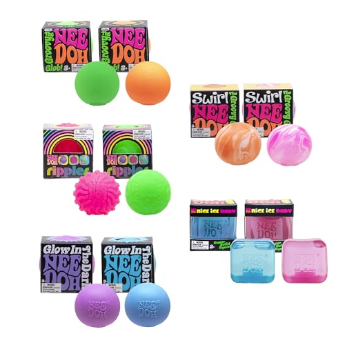 NeeDoh Teenie Squishies - 5 Stile von Teenie Squishies - Nice Ice Baby Original Swirl Ripples Glow - ab 3 Jahren - 10 Teenies pro Packung NeeDoh Teenie Squishies - 5 Stile von Teenie Squishies - Nice Ice Baby Original Swirl Ripples Glow - ab 3 Jahren - 10 Teenies pro Packung von Schylling