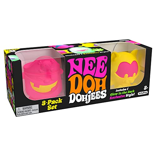 Schylling - Dohjee 3 Pack nee doh Stressbälle - Zappelspielzeugpack, sensorisches Spielzeug, Needoh, Angst und Stressabbau, ungiftiges Teigmaterial von Schylling