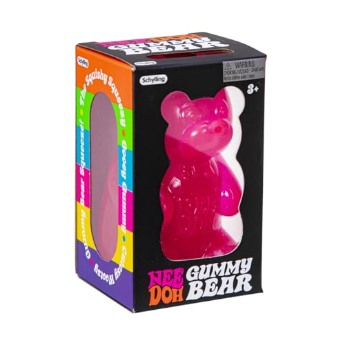 Schylling NeeDoh Gummibär, sensorisches Fidget-Spielzeug mit geleeartiger Füllung, 8,9 cm hoch, Farben können variieren (1 Stück) von Schylling