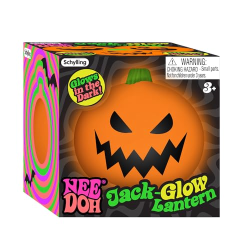 Schylling NeeDoh Jack-Glow-Lantern Weiches sensorisches Spielzeug, Anti-Stress-Ball zum Sammeln, ab 3 Jahren, NDWJGL23 von NEEDOH