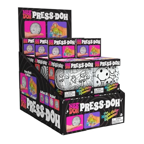 Schylling NeeDoh Press-Doh sensorisches Quetschspielzeug, befriedigende Teigfüllung, 6,3 cm breit, Farbe kann variieren (1 Stück) von Schylling