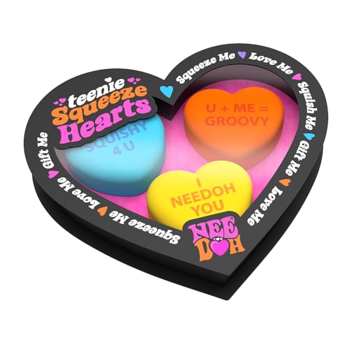 Schylling - Teenie Needoh Squeeze Hearts 3-Pack-Valentinstags-Needoh-Stressbällchen, Kinderquadratische sensorische Spielzeuge für Angstlinderung, sicheres ungiftiges Teigmaterial, Alter 3+ Jahre Schylling - Teenie Needoh Squeeze Hearts 3-Pack-Valentinstags-Needoh-Stressbällchen, Kinderquadratische sensorische Spielzeuge für Angstlinderung, sicheres ungiftiges Teigmaterial, Alter 3+ Jahre von Schylling